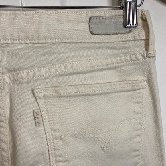 Levi's White Ivory Cream Denim Jeans - Modern Rise Straight - W29 L32 - Picture 4 of 8